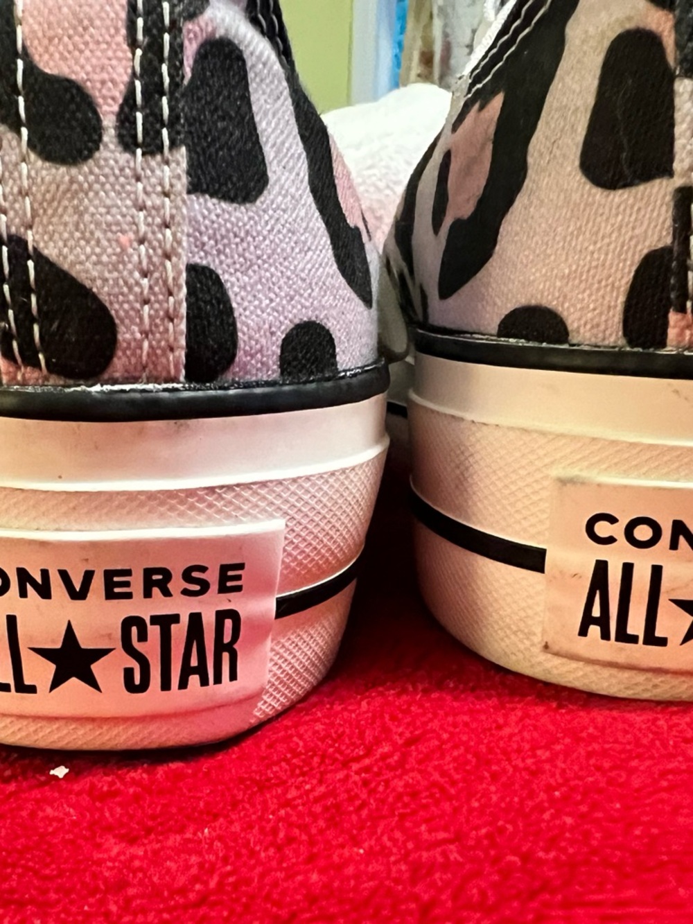 Converse Platform Pink and Black Leopard Print Low-Top Sneakers - Picture 4 of 5